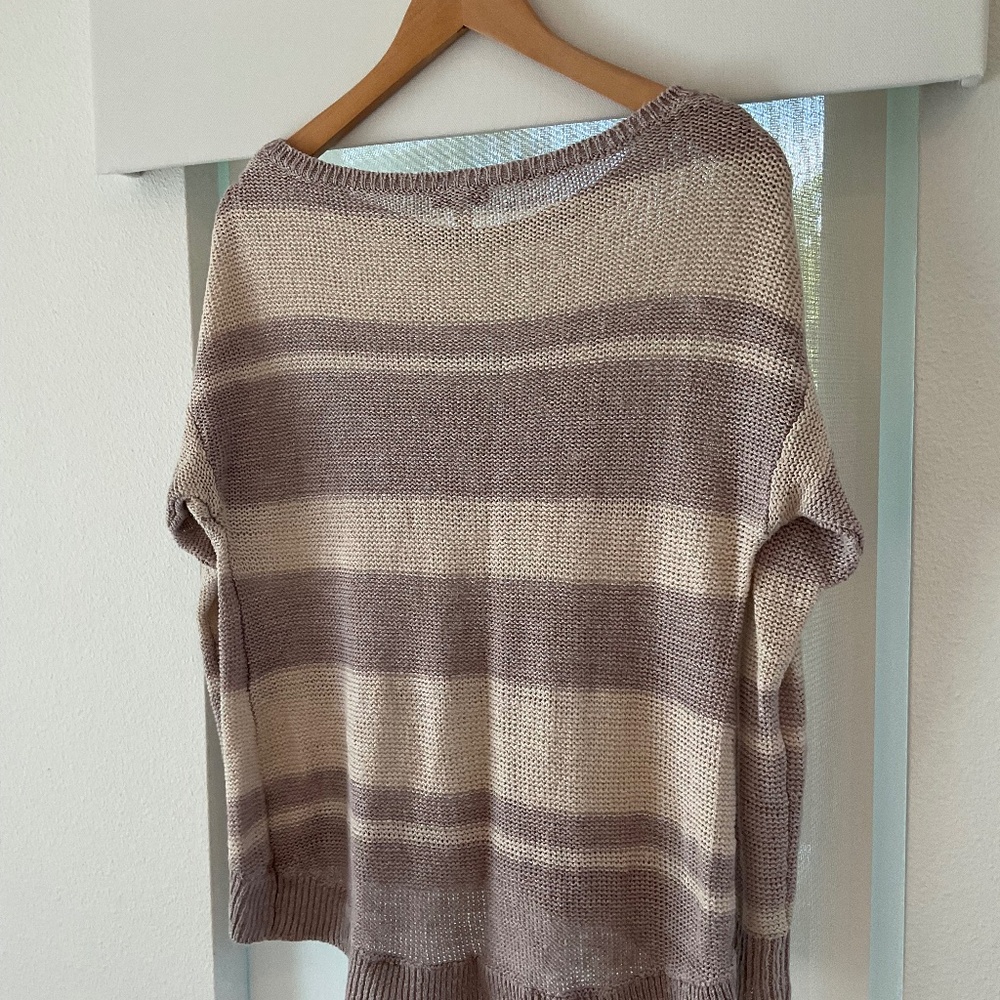 JOIE 100% linen knit sweater striped academia size S